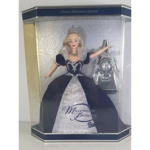Mattel Millennium Princess Barbie Doll Special Edition Swirl Background New Mint